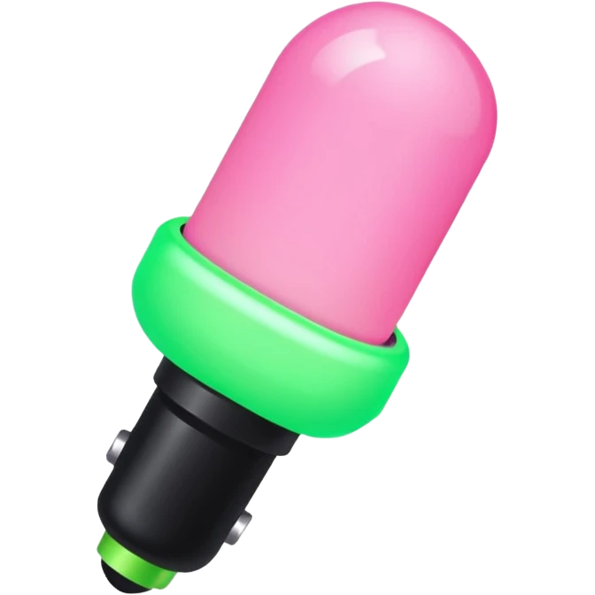 PINKGREEN k-pop retro sticker, black and pink and white and green light stick, iconic emoji