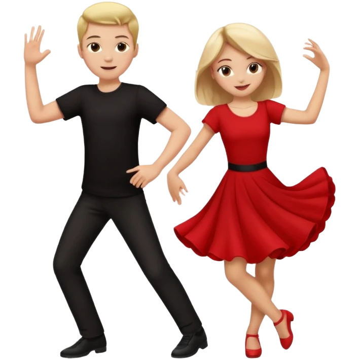Wow good now just change the colour of dress girl red boy black dance emoji