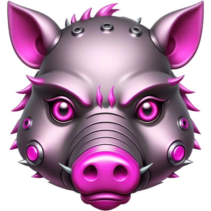cyberpunk boar with pink eyes emoji