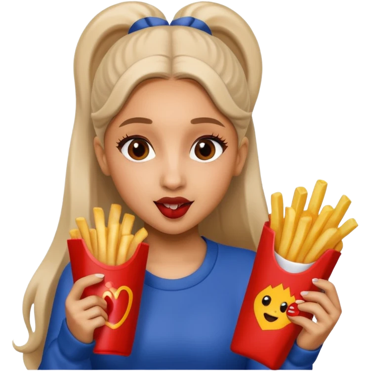 ariana grande munching fries emoji