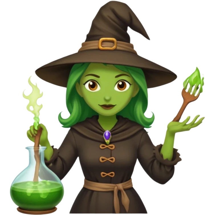 green witch cooking potion emoji
