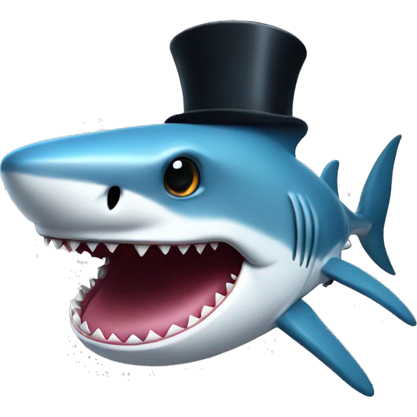 shark with top hat emoji