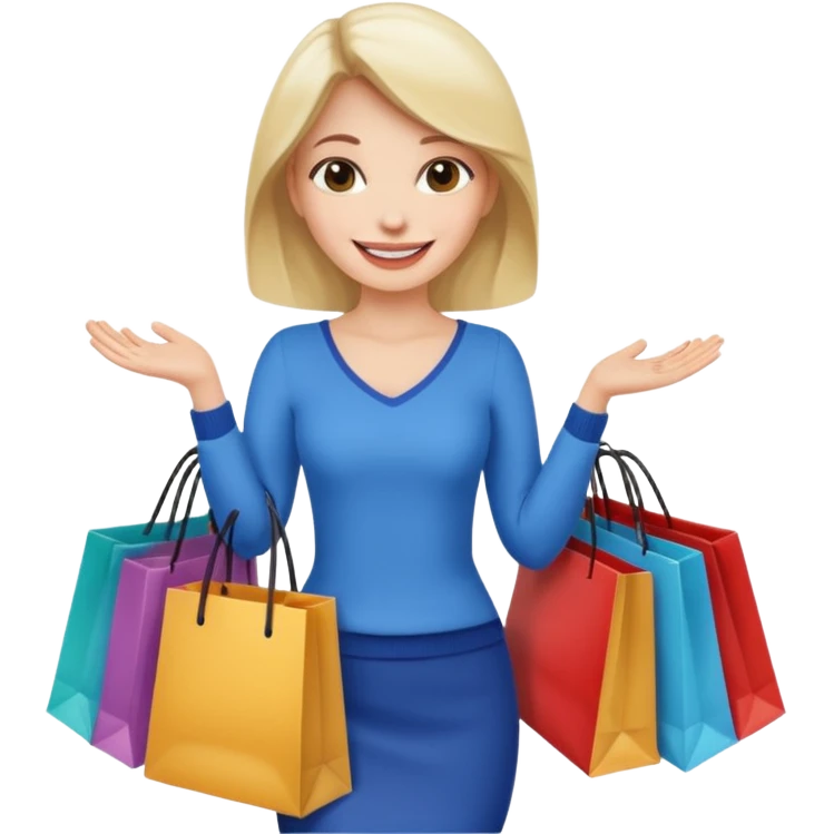 woman buying clothes in a store, shopping vibe emoji