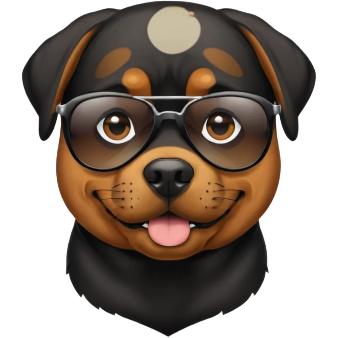 Rotweiler wearing sunglasses emoji