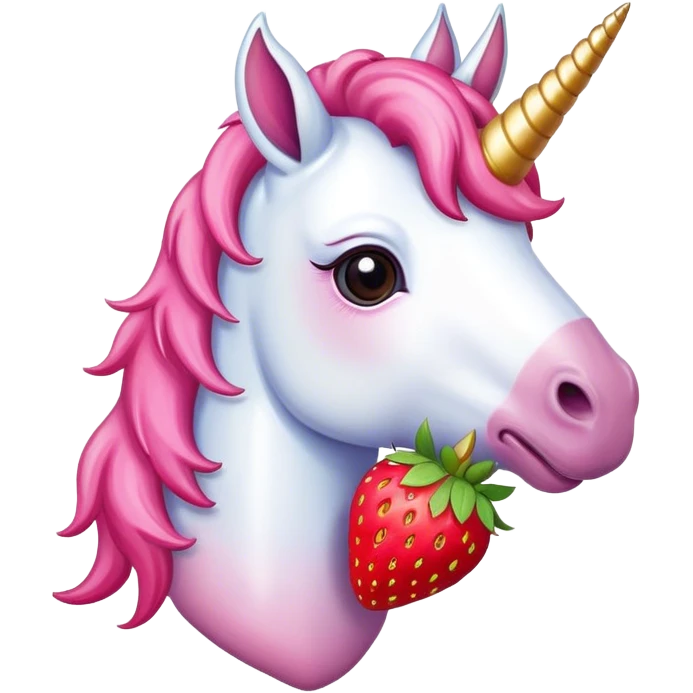 unicorn eating strawberry emoji