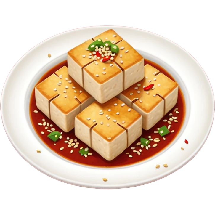 fried tofu with chili on the side of the plate emoji