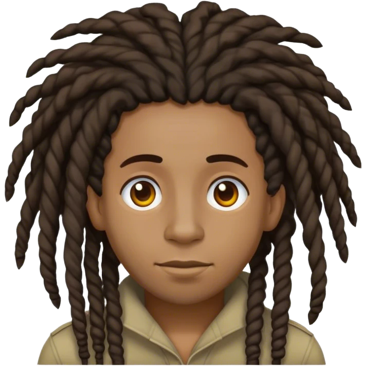 dreadhead with curly head emoji