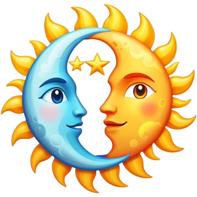 Sun and moon  emoji