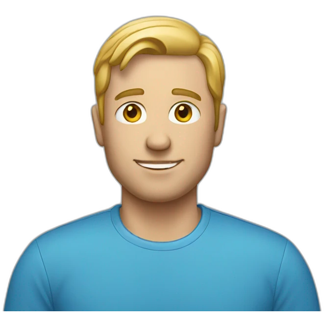 white Man with a blue shirt emoji