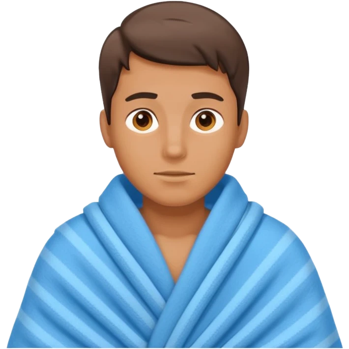 
a guy is using a blanket emoji