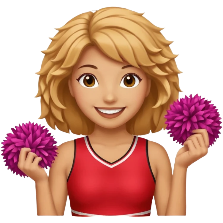 create a tall female cheerleader with pom poms emoji