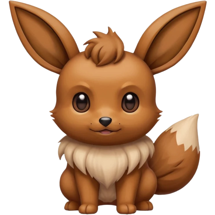 Eevee de Pokémon con expresión de vergüenza, cubriéndose la cara con la pata, estilo emoji divertido emoji