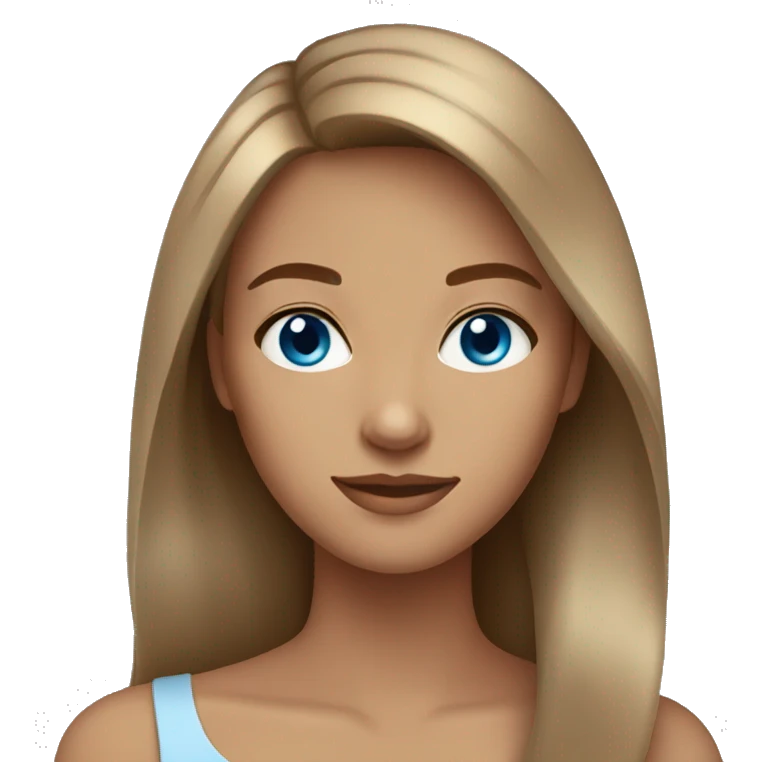 stunning tan girl light brown hair blue eyes emoji