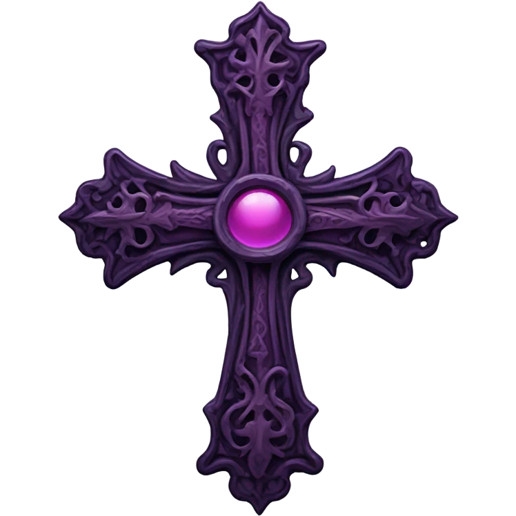 Gothic aesthetic cross in dark purple with dark pink accents  emoji