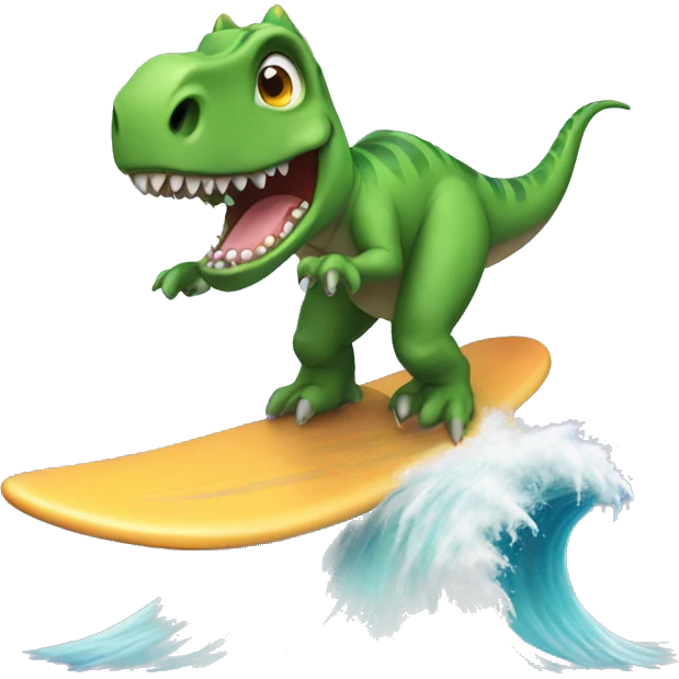 Dinosaur surfing  emoji