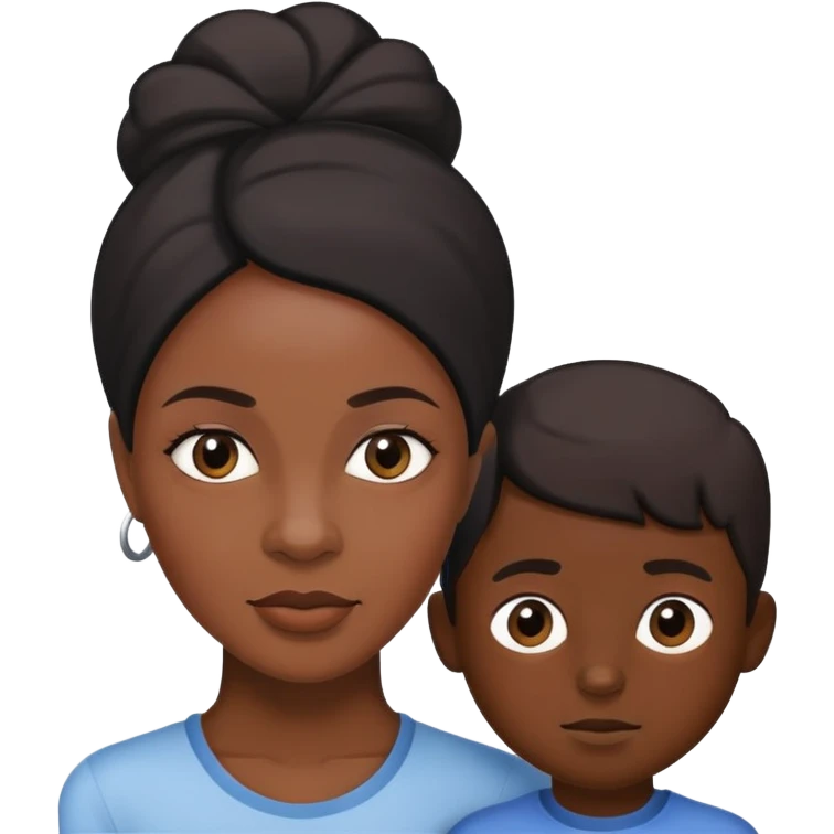 Black Mom looks just like son emoji