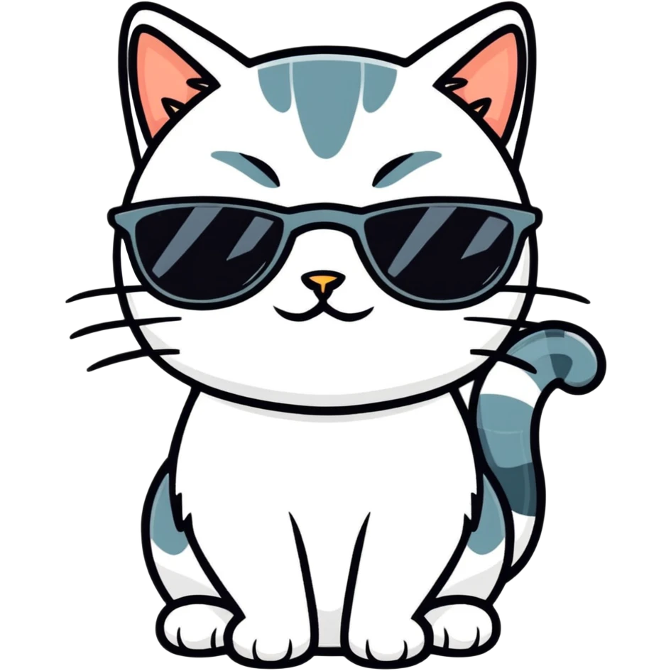 Cat with sunglasses emoji