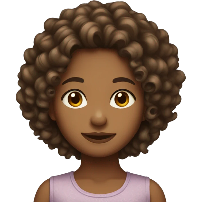 Medium Brown girl with type 4A hair emoji