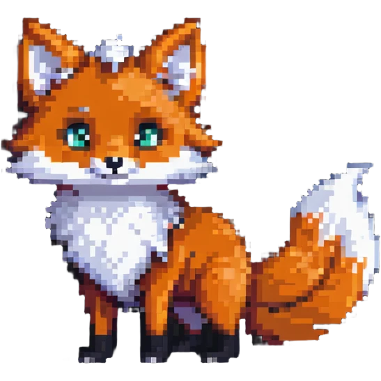fluffy fox character with big tail emoji