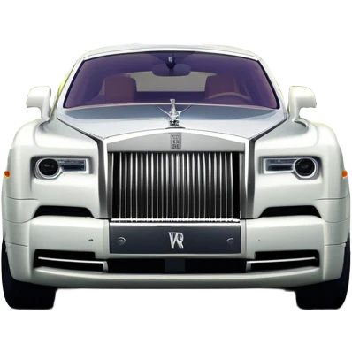 Rolls-Royce Phantom (2022) – cinematic-realistic Rolls-Royce Phantom emoji, its polished silver frame glistening under the sun as it glides down a winding, tree-lined road. The iconic Spirit of Ecstasy hood ornament stands proudly, the V12 engine hums silently  emoji