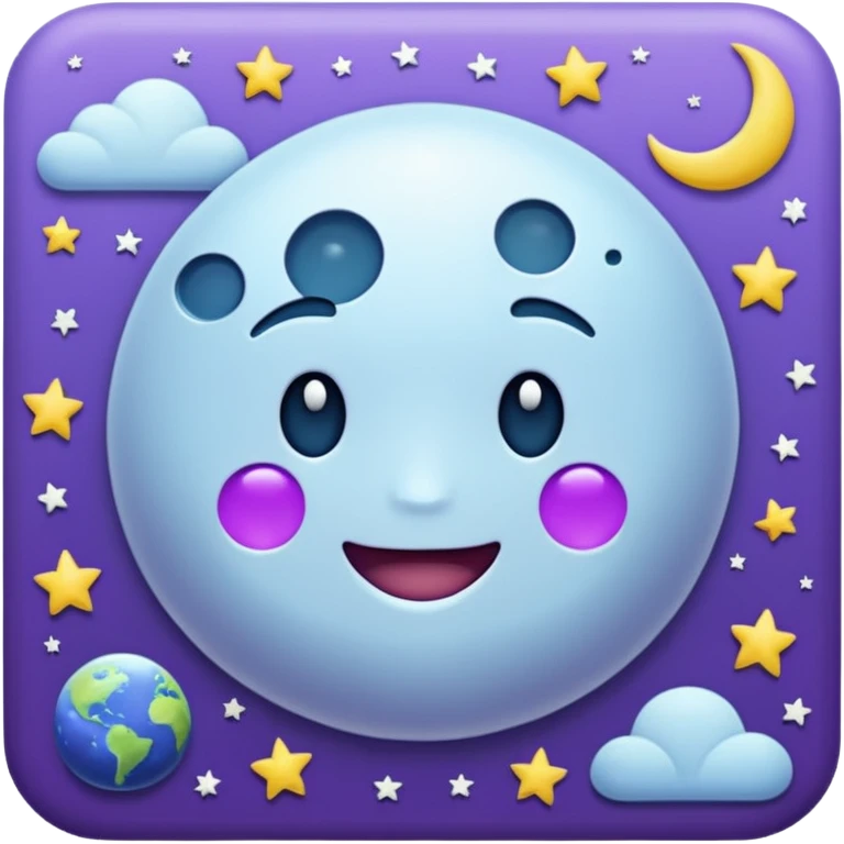 diário lunar lilás emoji