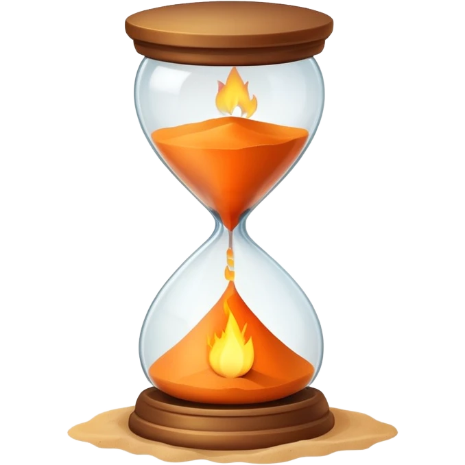 hourglass and fire emoji