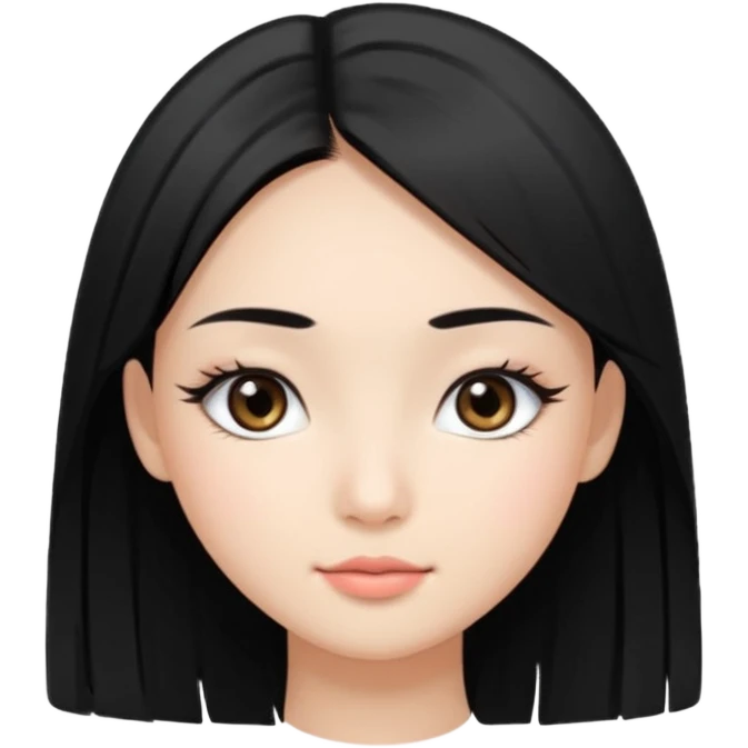Pretty beautiful cute wasian girl black straight her nice eyelashes  emoji