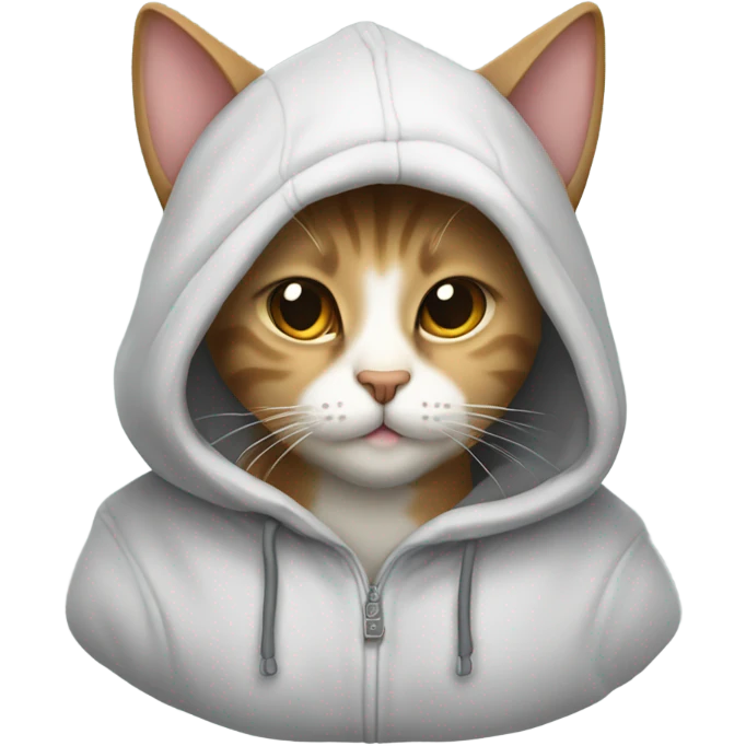 Cat wearing a hoodie emoji