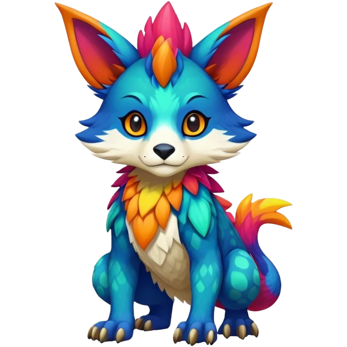 colorful anthro vernid fursona Fakemon emoji