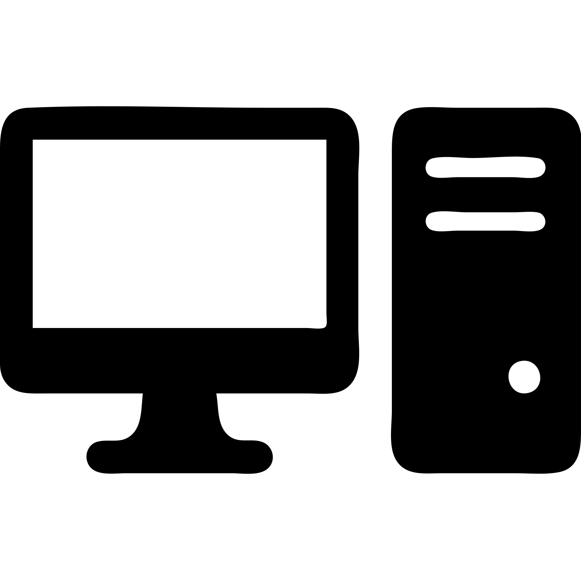 PC computer, solid filled icon style, monochrome and bold emoji