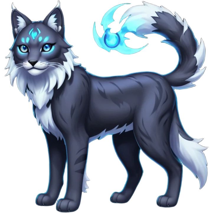 Create a single emoji of a Void Lynx in full body, shown at a slight side angle in a natural, characteristic pose with a mystical void aura. 

 emoji