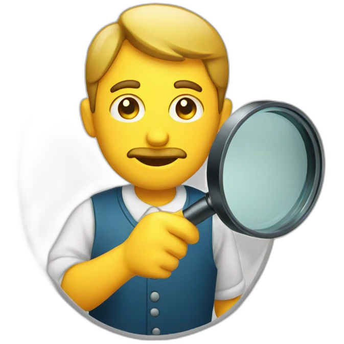 man magnifying glass, emoji