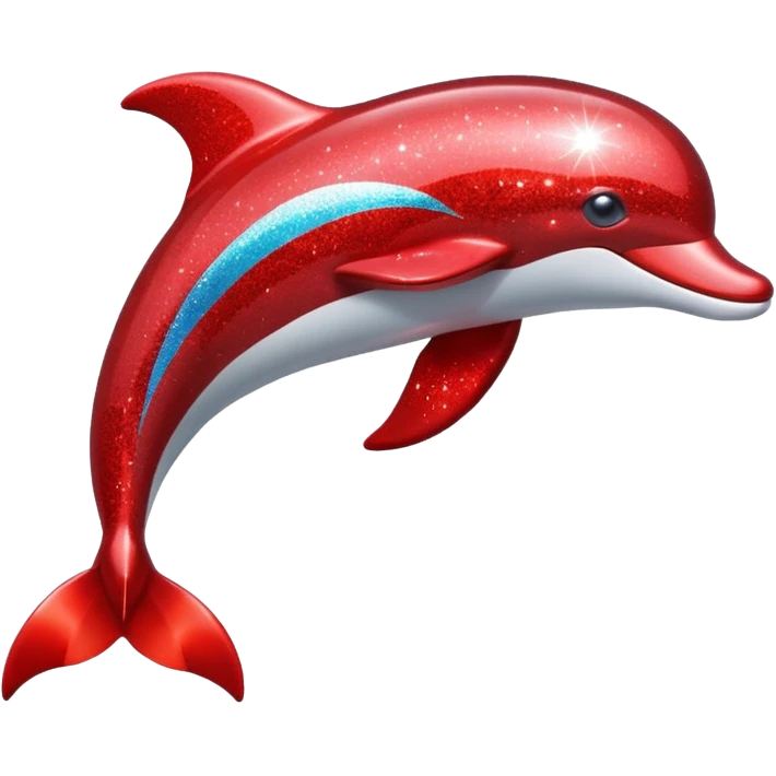 red glitter dolphin emoji