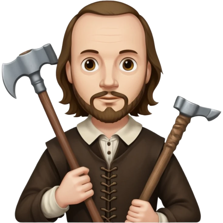 William Shakespeare with an ax emoji