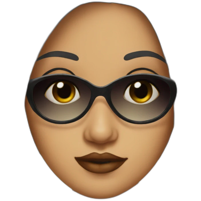 latina, with sunglasses, dark straight hair, big lips emoji