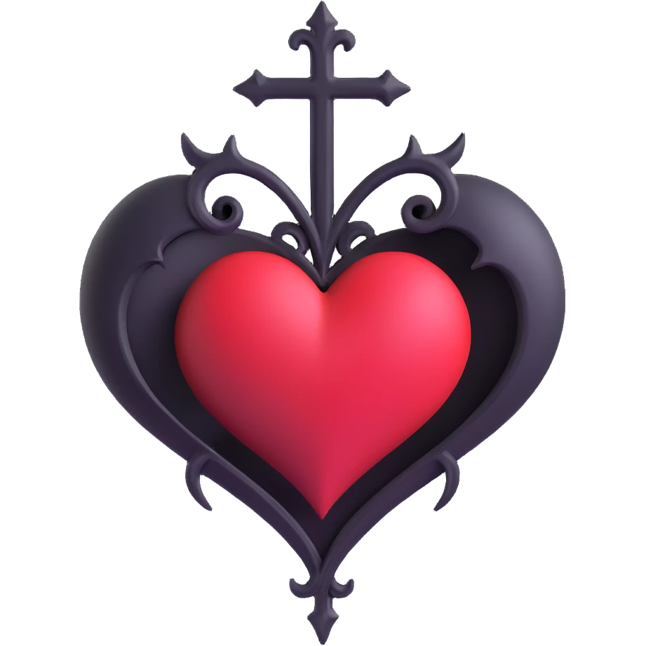 mysterious gothic heart emoji