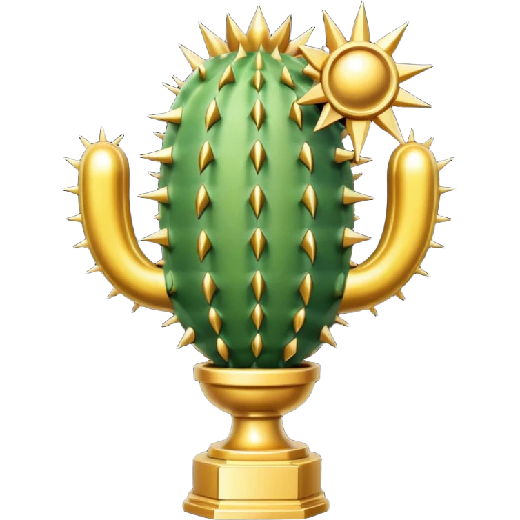 golf trophy shaped like cactus emoji