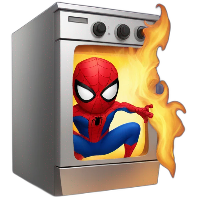Spiderman in furnace  emoji