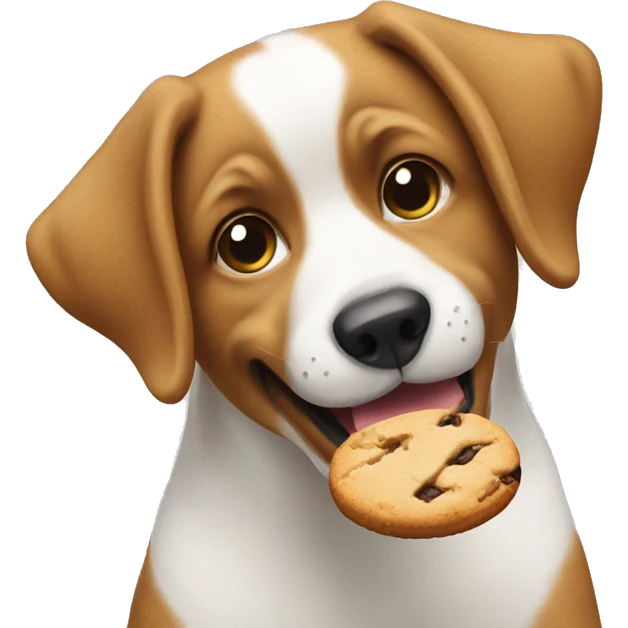 Dog eating cookie emoji
