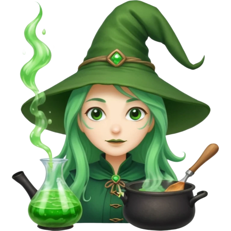 green witch cooking potion emoji