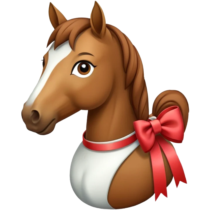 horse wearing a bow emoji