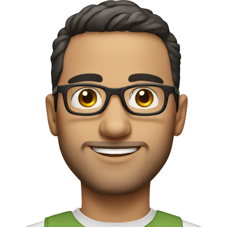 realistic portrait of a handsome short arabic guy with light skin wearing glasses emoji