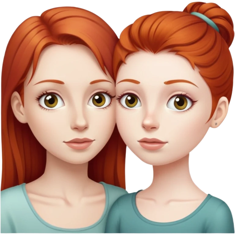 худая красноволасая красивая девушка с ресницами и дочкой emoji