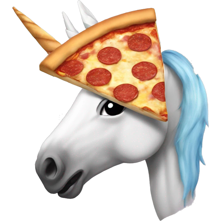 unicorn biting a pizza slice  emoji