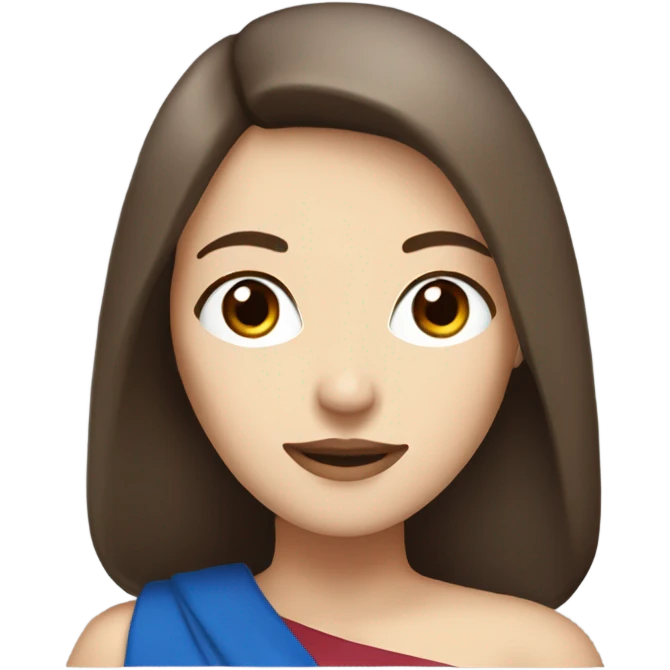 white lady with blue eyes and a brown bob who is dating a venezuelan lady with brown eyes and dark brown hair emoji