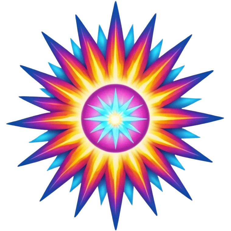 A supernova exploding in a burst of colorful energy emoji
