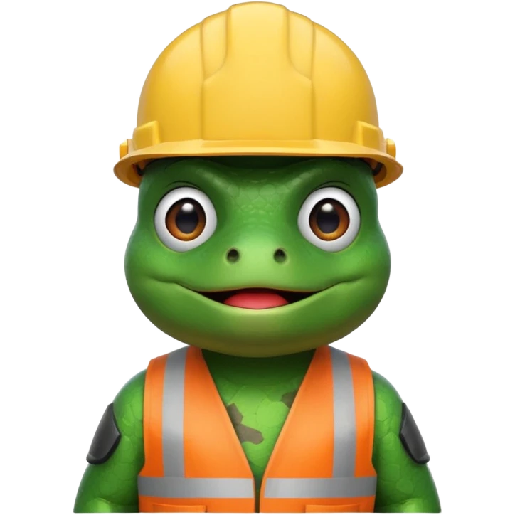 bufo (the meme frog) with construction helmet, emoji style please emoji