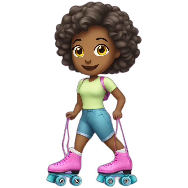 Girl with roller skates emoji