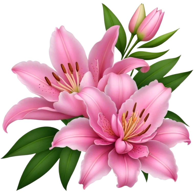 Pinke Lilien und Pfingstrosen emoji