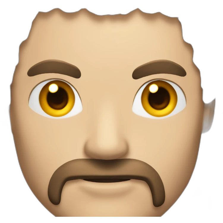 homme musclé avec des cheveux rouge et un regard de démon emoji
